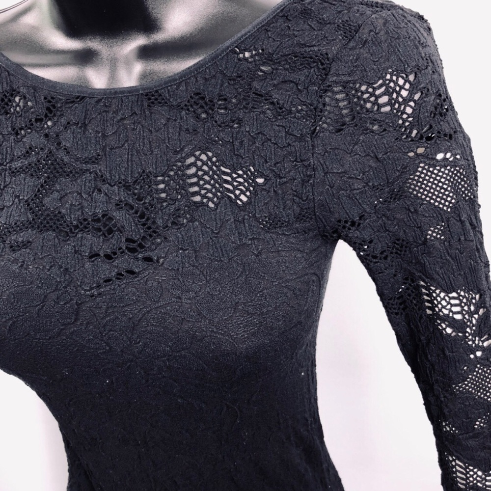 bebe stretch knit mini black dress